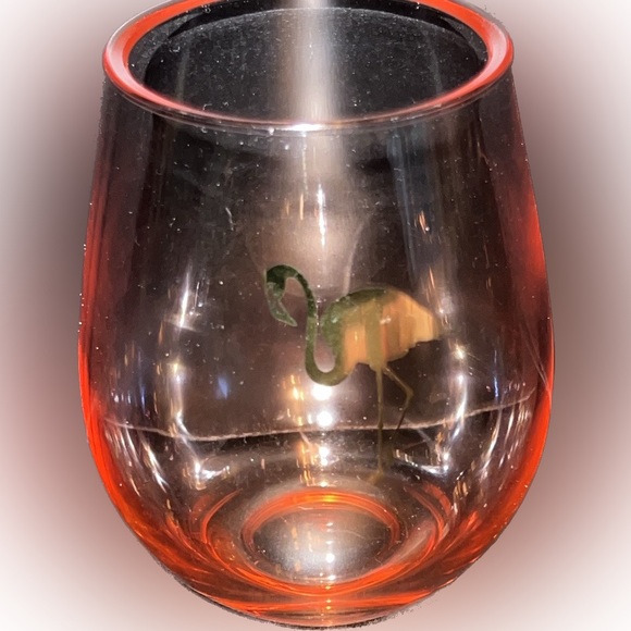 flamingo gift bundle: acrylic stemless wine, dishtowel, 3-D flex straw x20-NWT - Picture 4 of 13